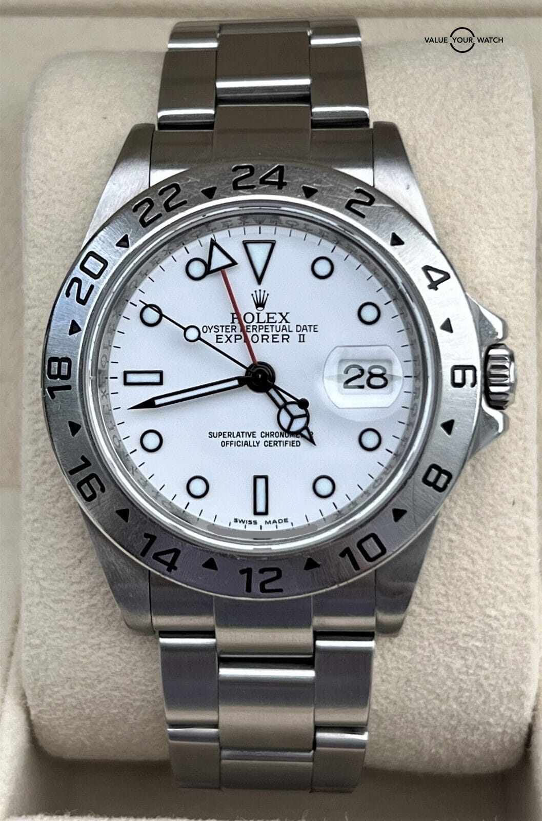 Rolex Explorer II 40mm 16570 Polar 3186 Movement Engraved Rehaut! - Image 12