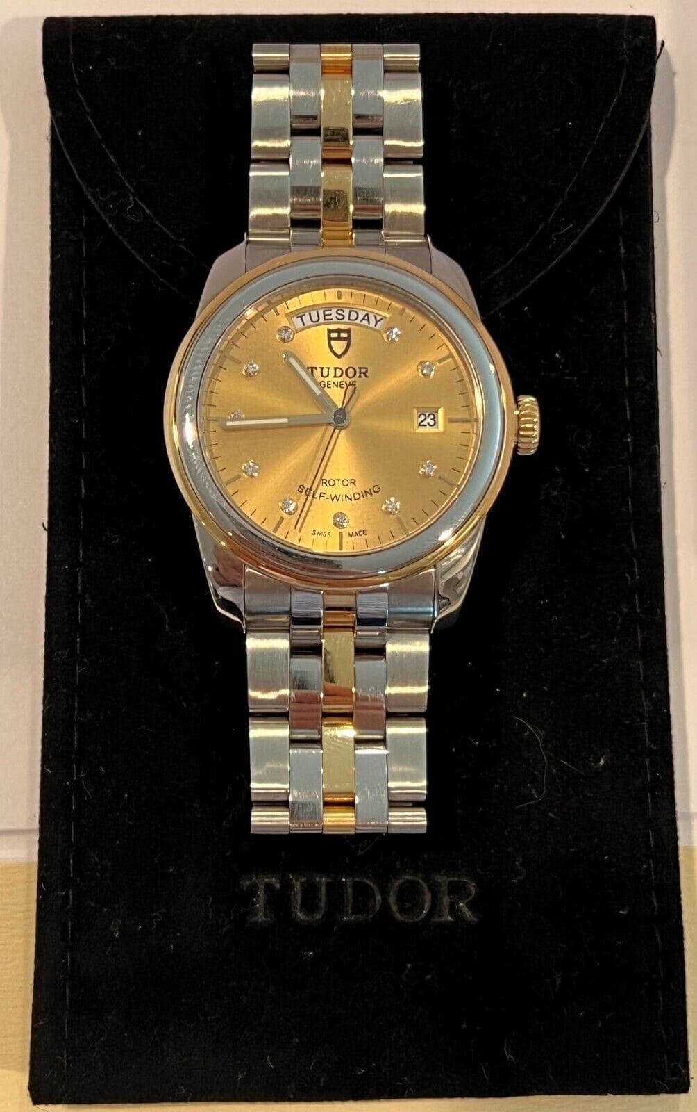 Tudor Glamour Day Date 39mm Gold Diamond Dial M56003-006! - Image 11