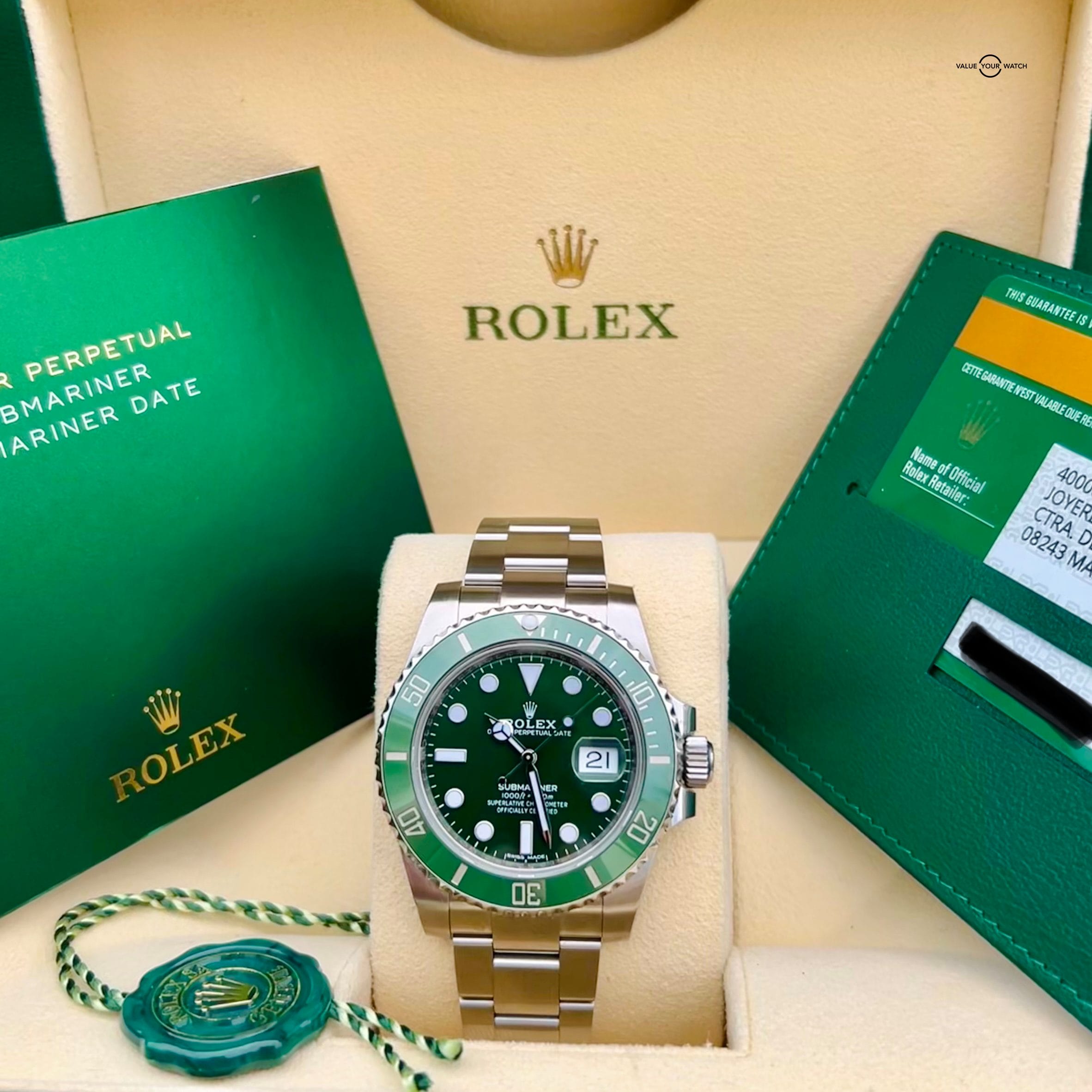 ROLEX SUBMARINER WATCH THE HULK 116610LV 40MM GREEN DIAL GREEN BEZEL  BOX/CARD, Rolex