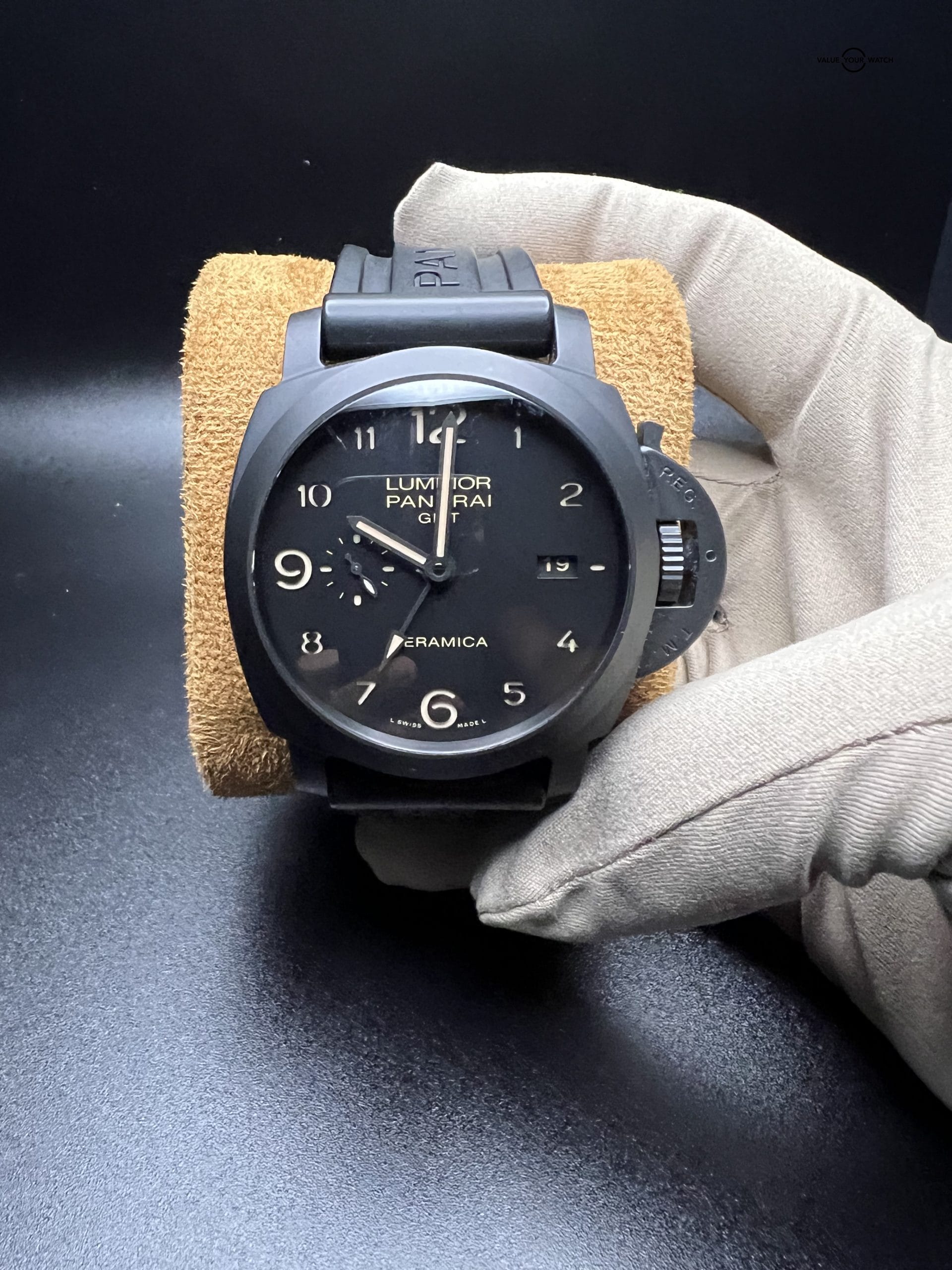 Panerai Luminar 1950 3 day GMT all black ceramic 44mm extra straps