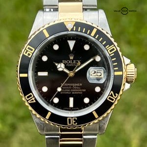 Rolex Submariner Date Two-Tone Yellow Gold Steel Black Dial 16613 2yr Warranty Recently Serviced