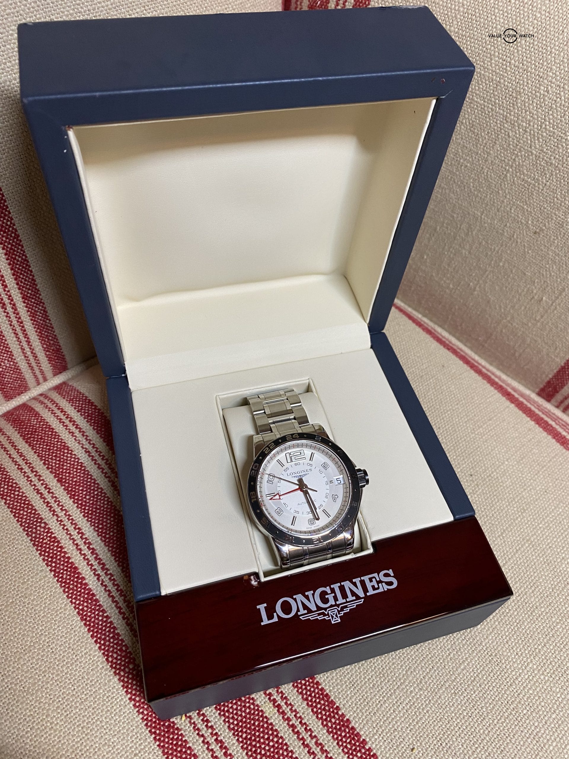 LONGINES Admiral L3.668.4 GMT Silver Dial Automatic Mint Full