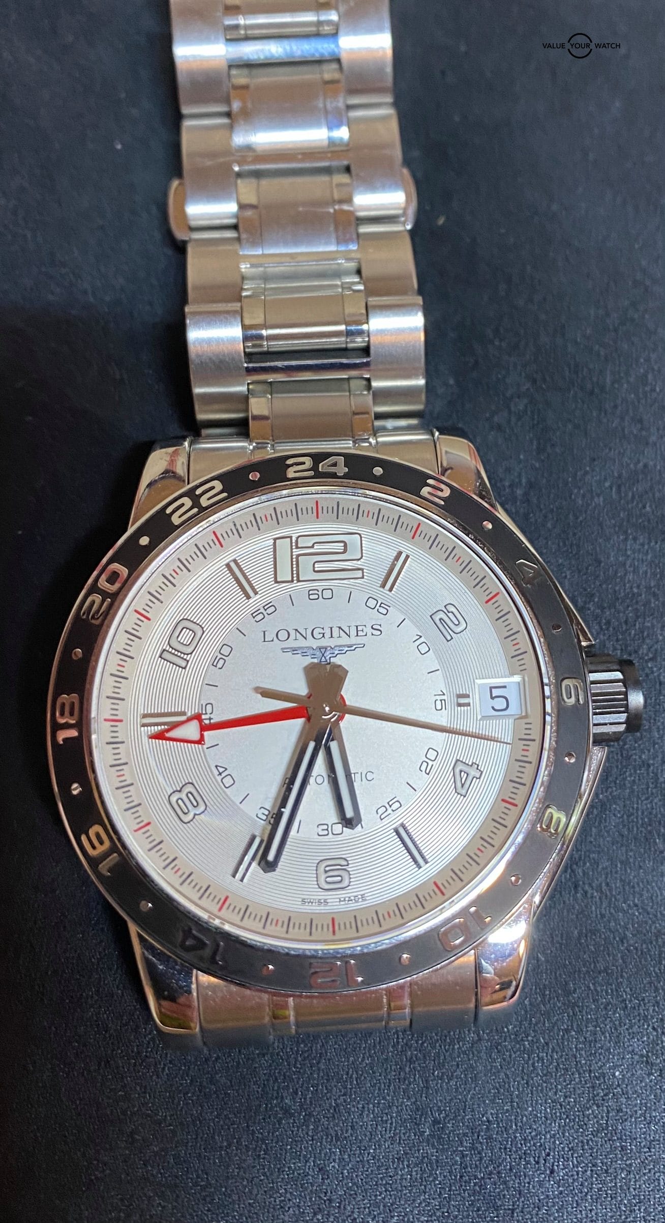 LONGINES Admiral L3.668.4 GMT Silver Dial Automatic, Mint, Full-Set - Image 2