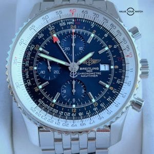 Breitling Navitimer World GMT 46mm Blue Dial Chronograph A24322 BOXES/PAPERS!