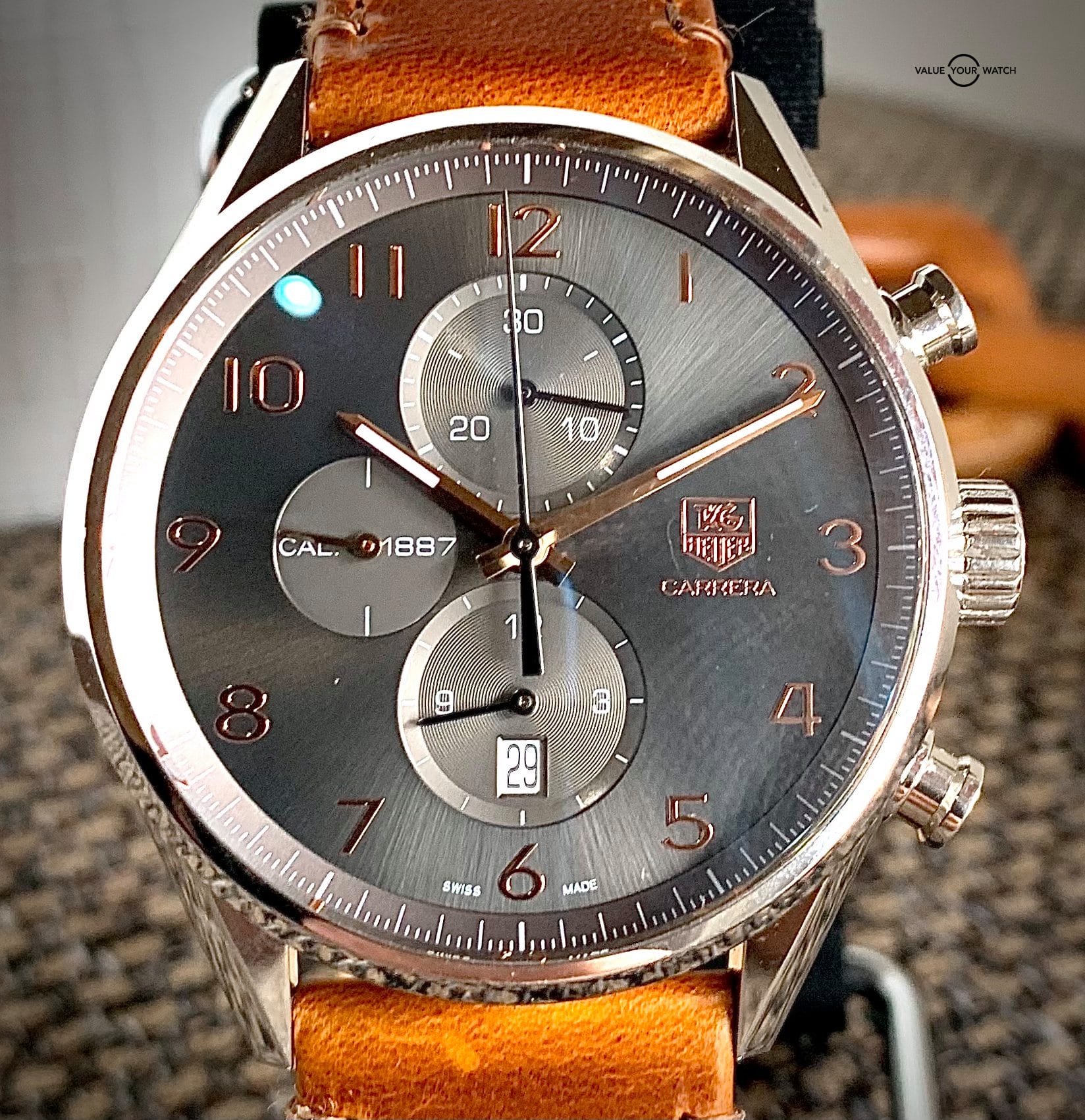 STRIKING!! Tag Heur Carrera Rose Gold Calibre 1887 with Extras!! - Image 4