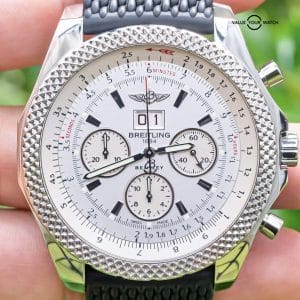 Breitling Bentley 6.75 Speed Silver Dial $10K MSRP Boxes Rubber Deploy A44364