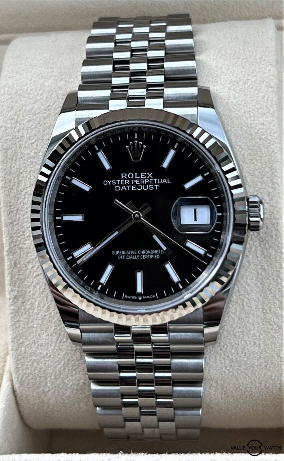 Rolex Datejust 36 126234 Black Stick Dial Jubilee 2021 BOXES/PAPERS