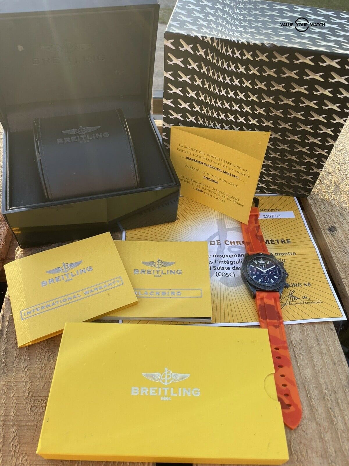 Breitling Blackbird Blacksteel 44 Chronograph Chronometer M4435911 - 786/2000 - Image 3