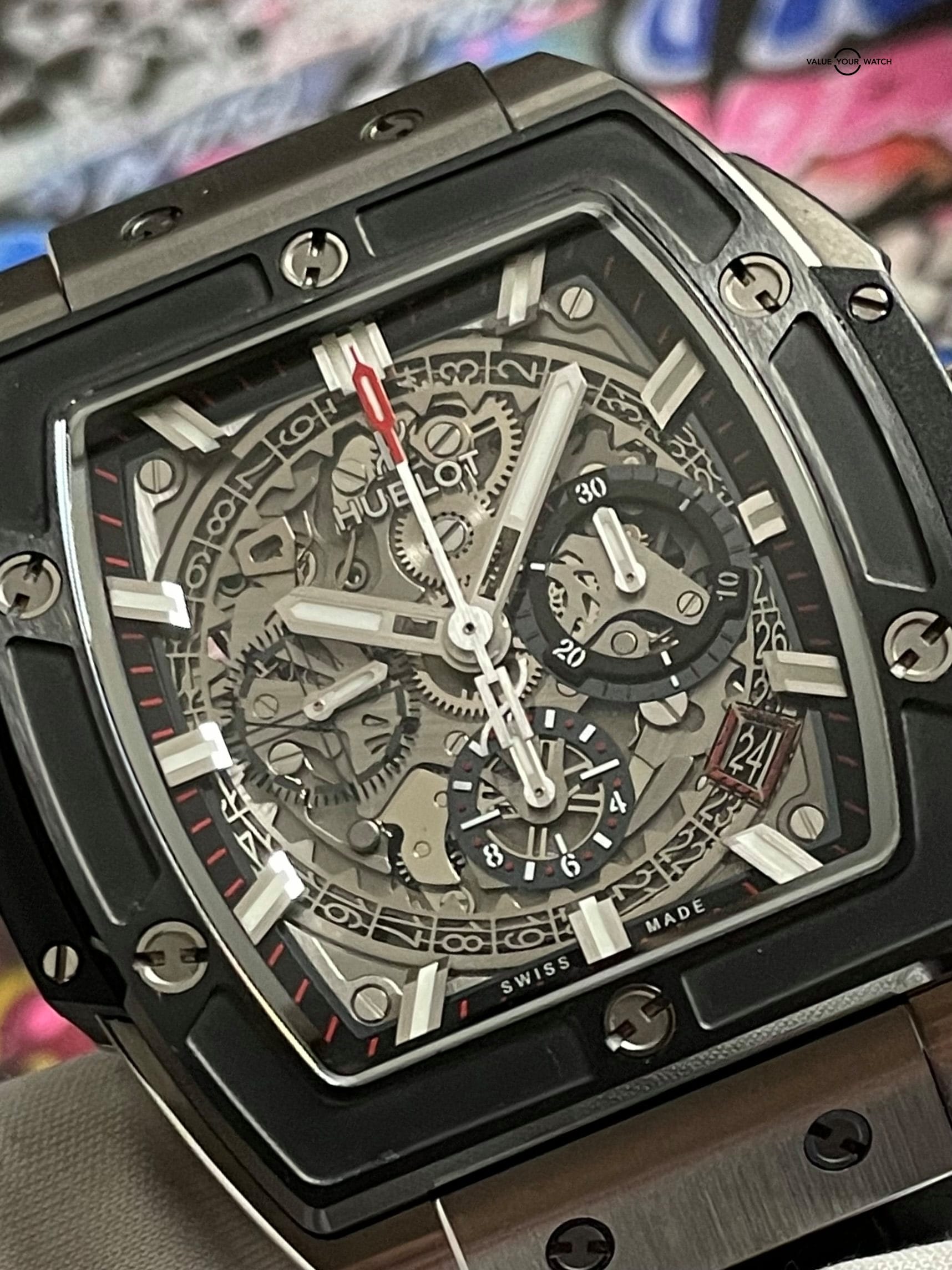 Hublot Spirit of Big Bang Titanium Ceramic Chronograph 42mm – 641.NM.0173.LR – Like-New 2021 Full Set + Extra Strap - Image 4