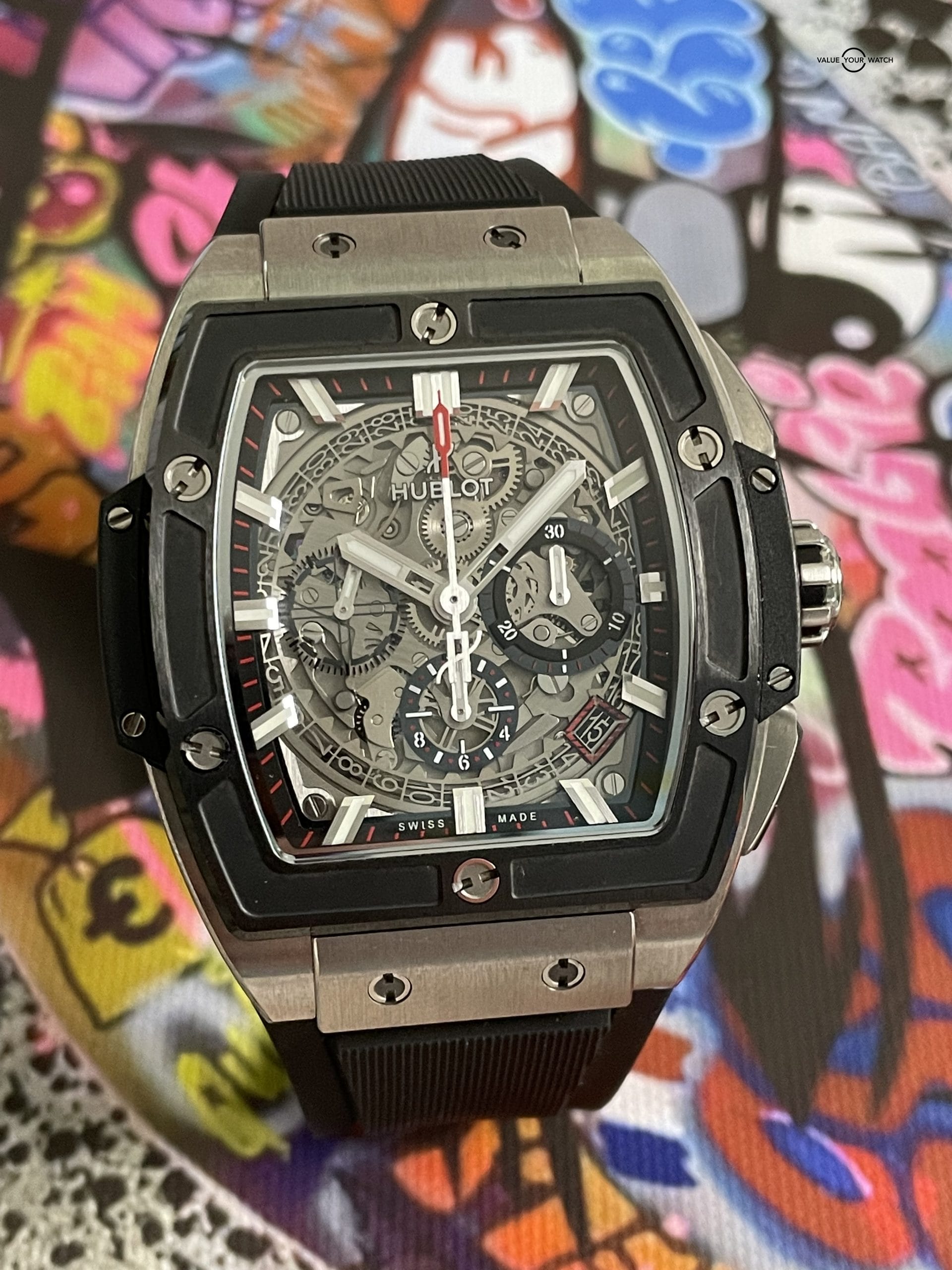 Hublot Spirit of Big Bang Titanium Ceramic Chronograph 42mm – 641.NM.0173.LR – Like-New 2021 Full Set + Extra Strap - Image 14