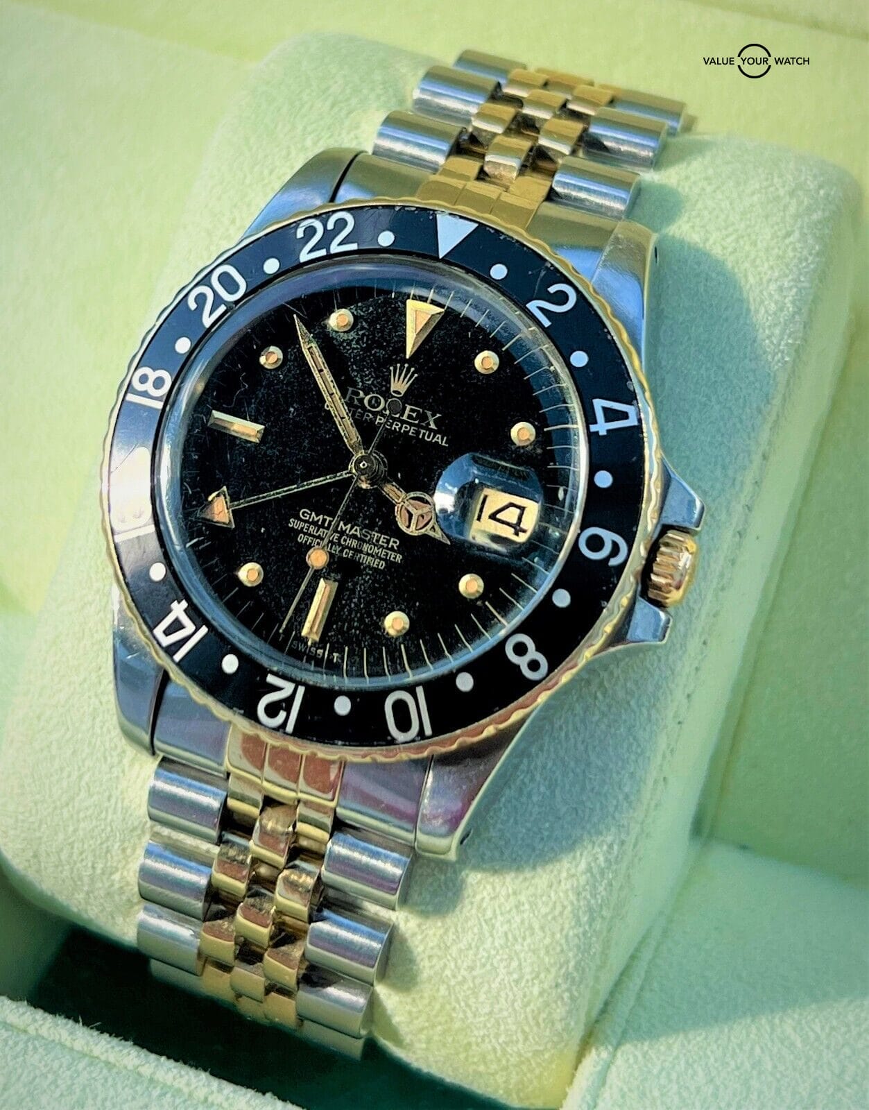 Rolex GMT Master 16753 18K Yellow Gold & Stainless Steel Black Nipple Dial! - Image 3