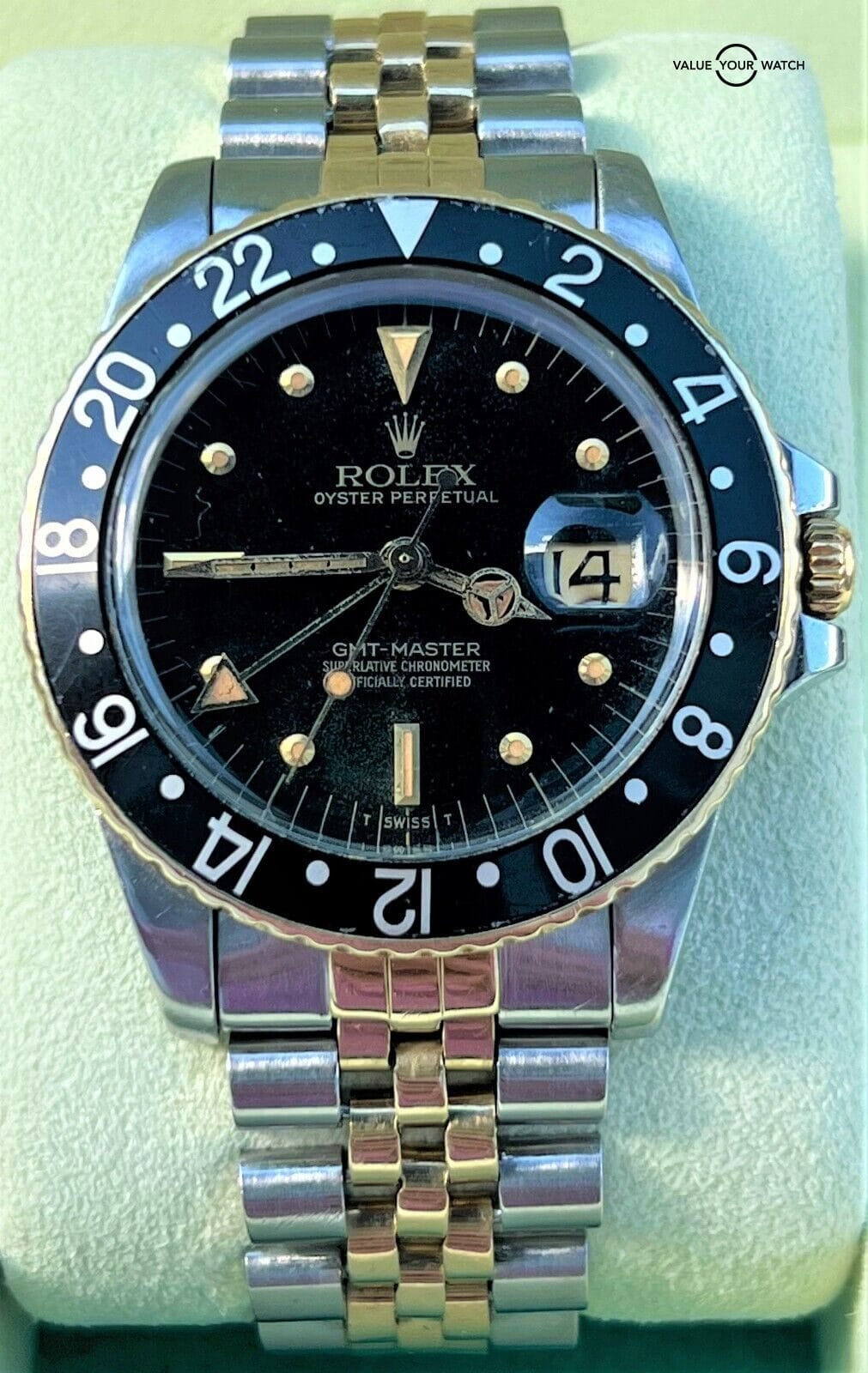 Rolex GMT Master 16753 18K Yellow Gold & Stainless Steel Black Nipple Dial! - Image 4