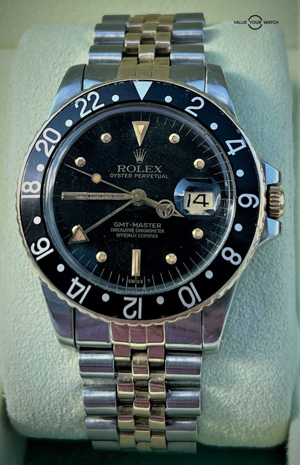 Rolex GMT Master 16753 18K Yellow Gold & Stainless Steel Black Nipple Dial! - Image 5