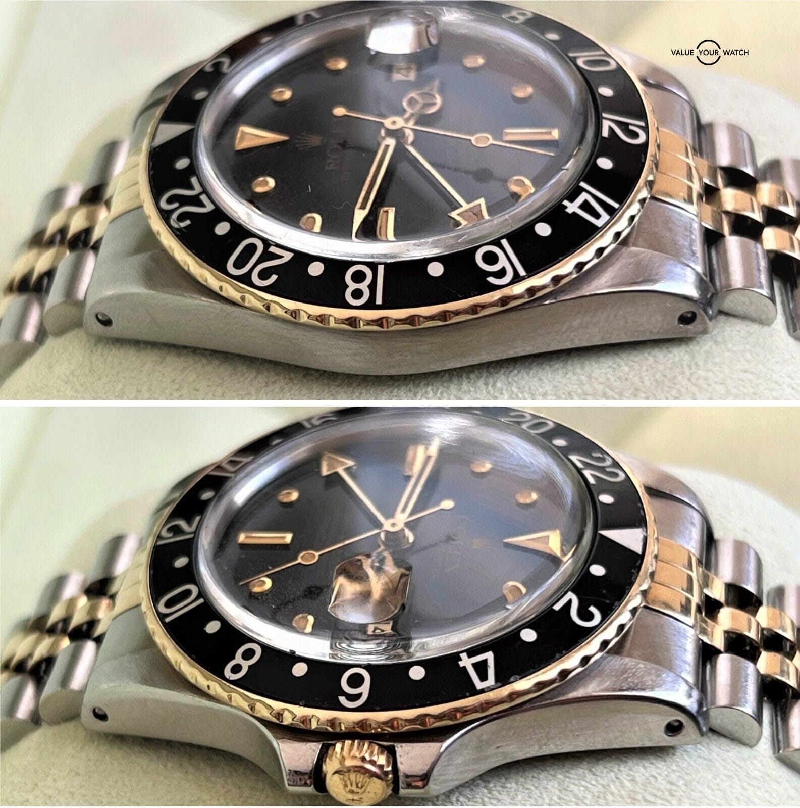 Rolex GMT Master 16753 18K Yellow Gold & Stainless Steel Black Nipple Dial! - Image 7