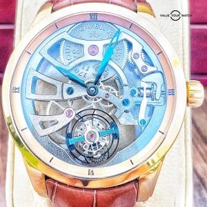 ULLYSE NARDIN ROSE GOLD SKELETON DIAL Tourbillion Movement, Box&Papers