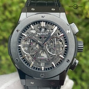 Hublot Classic Fusion Aerofusion Black Magic Chrono Ceramic Skeleton 45mm – 2021 / Complete / Warranty / MSRP $16400