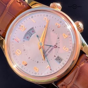Girard Perregaux Box and Papers 18k solid gold 40mm GMT Alarm with warranty