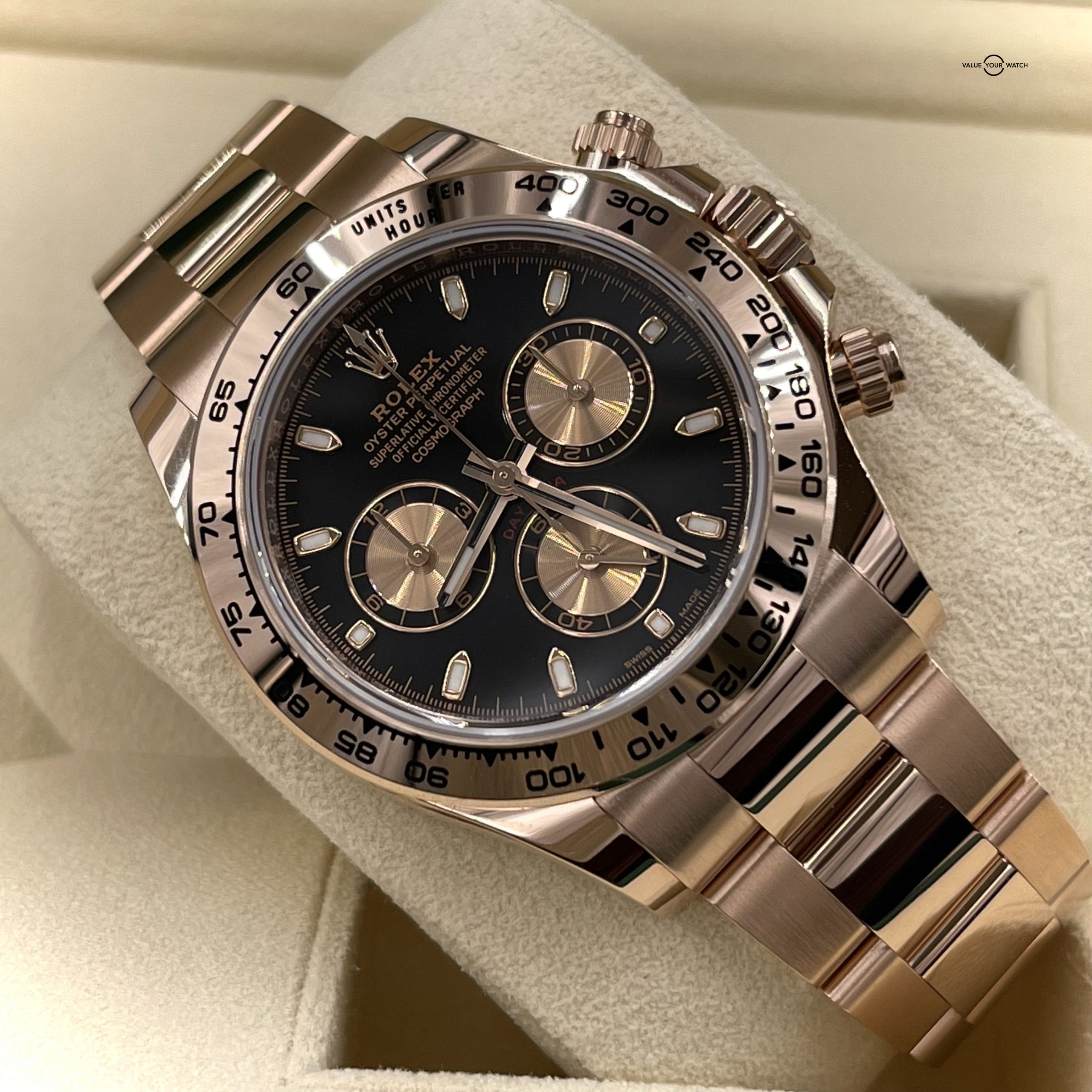 New 2022 Rolex Cosmograph Daytona Everose Gold Black | 116505 | Unworn Box & Papers | Value Your Watch