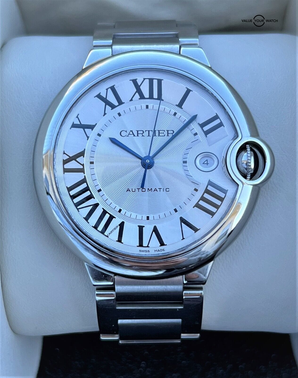 Cartier Ballon Bleu 42mm Silver Dial Stainless Steel Automatic W69012Z4