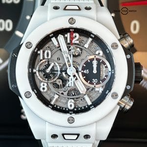 Hublot Big Bang Unico 42mm White Ceramic 441.HX.1170.RX MSRP $22,000