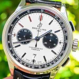 Breitling Premier B01 Chronograph 42 “Panda” WARRANTY Silver Complete Box AB0118