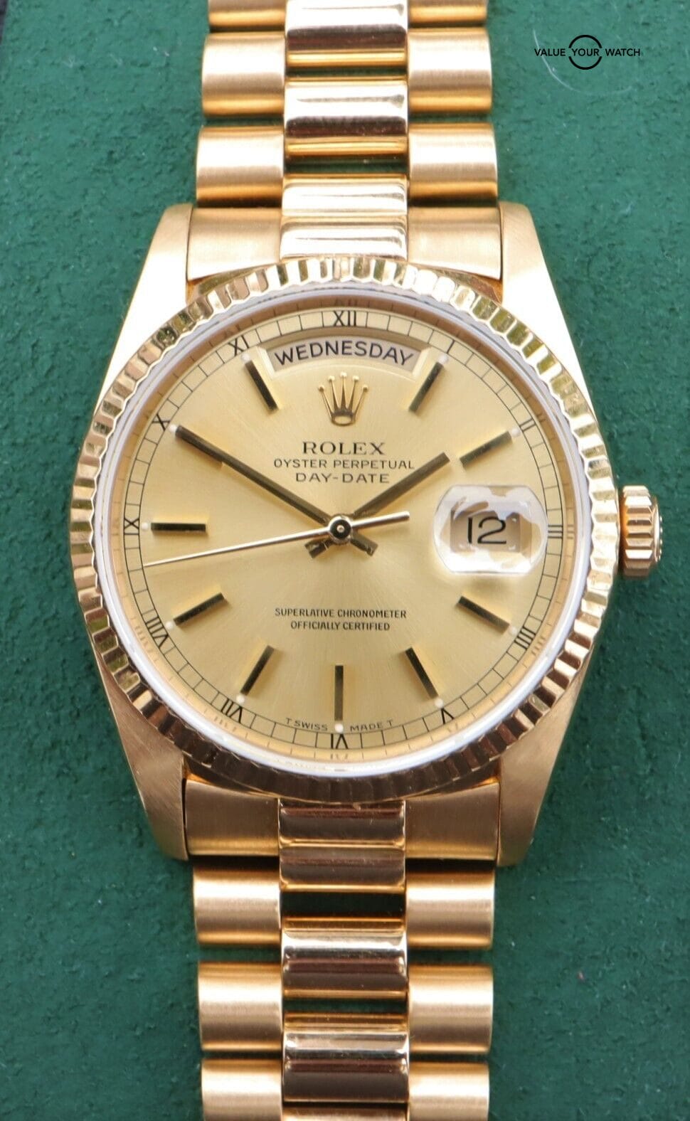 President Day-Date 18238 36mm Yellow Gold SERVICED! | Value Your Watch