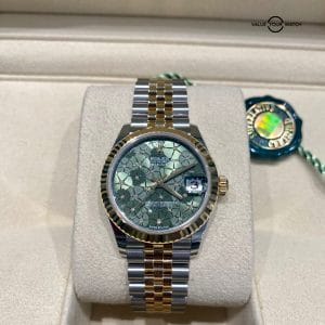 New Model 2022 Rolex Datejust 31 Floral Olive Green Diamond Dial 278273