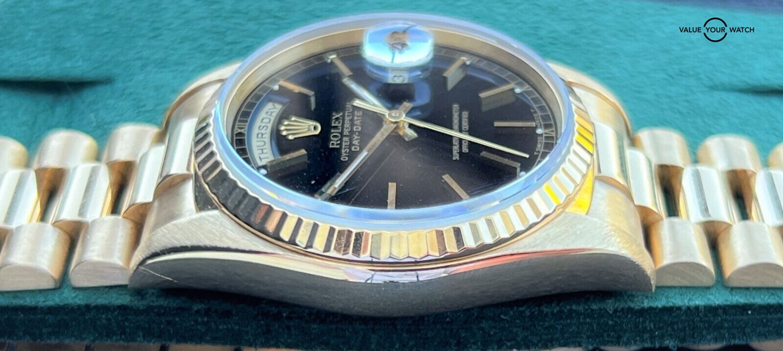 Rolex President Day-Date 18238 36mm 18K Yellow Gold Black Dial! - Image 7