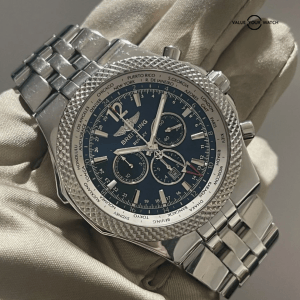 Breitling Bentley GMT 49mm Gmt chronograph blue dial steel bracelet box and papers