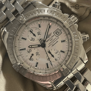 Breitling watches Chronomat Evolution A13356 Breitling Chronomat Evolution 44 white dial steel bracelet chronograph