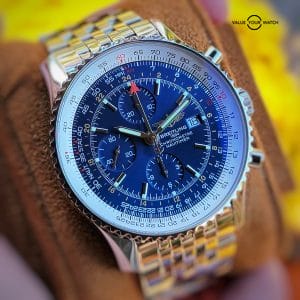 Breitling Navitimer World 46mm Blue Dial Steel Bracelet A24322