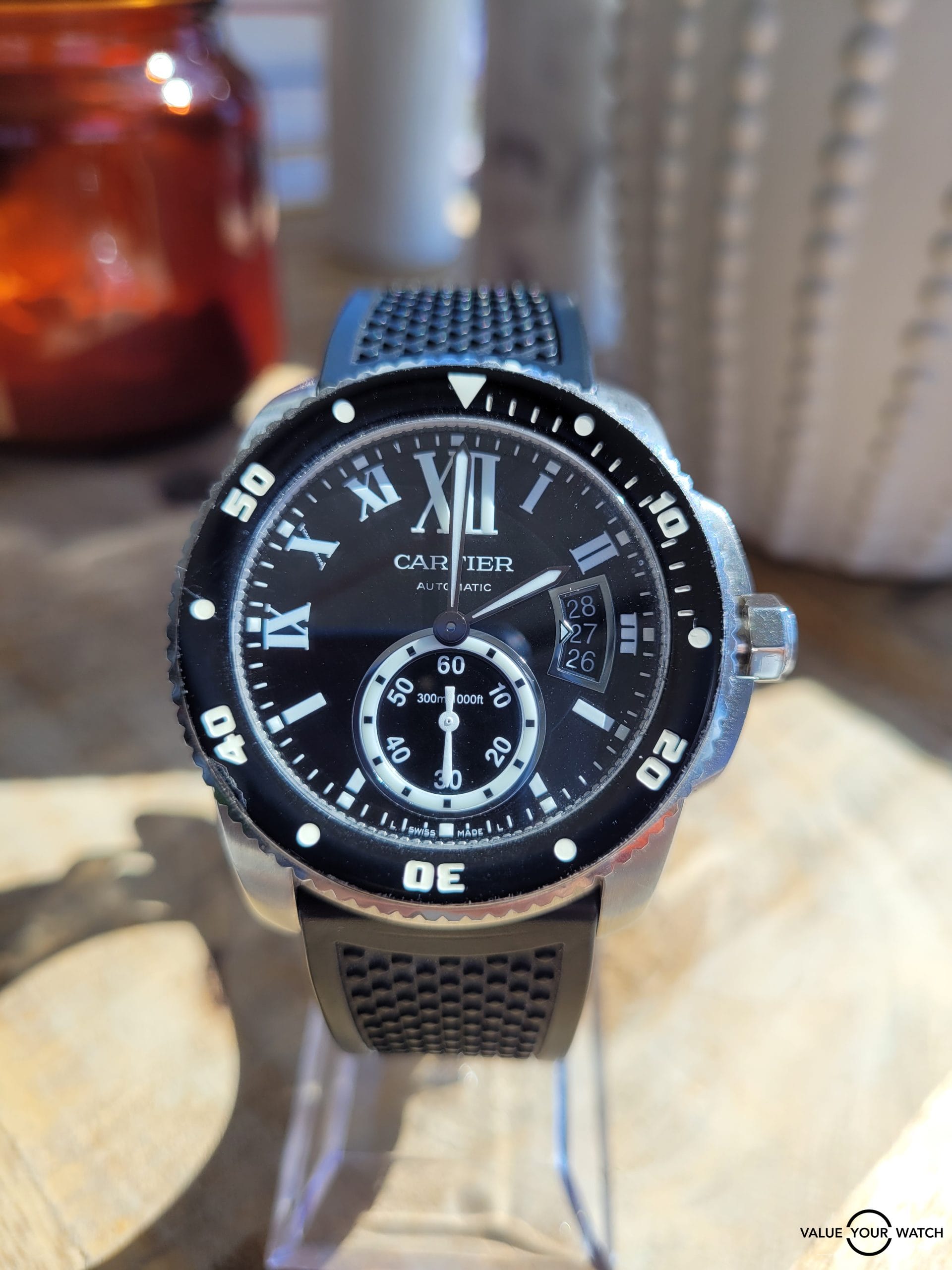 Calibre de Cartier Diver Black Roman Dial 42mm Watch
