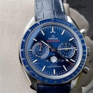 Mint Omega Speedmaster Chronograph Moonphase Blue Sunburst Dial Stainless steel 44mm