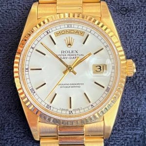 Rolex President Day-Date 18238 36mm 18K Yellow Gold White Dial!