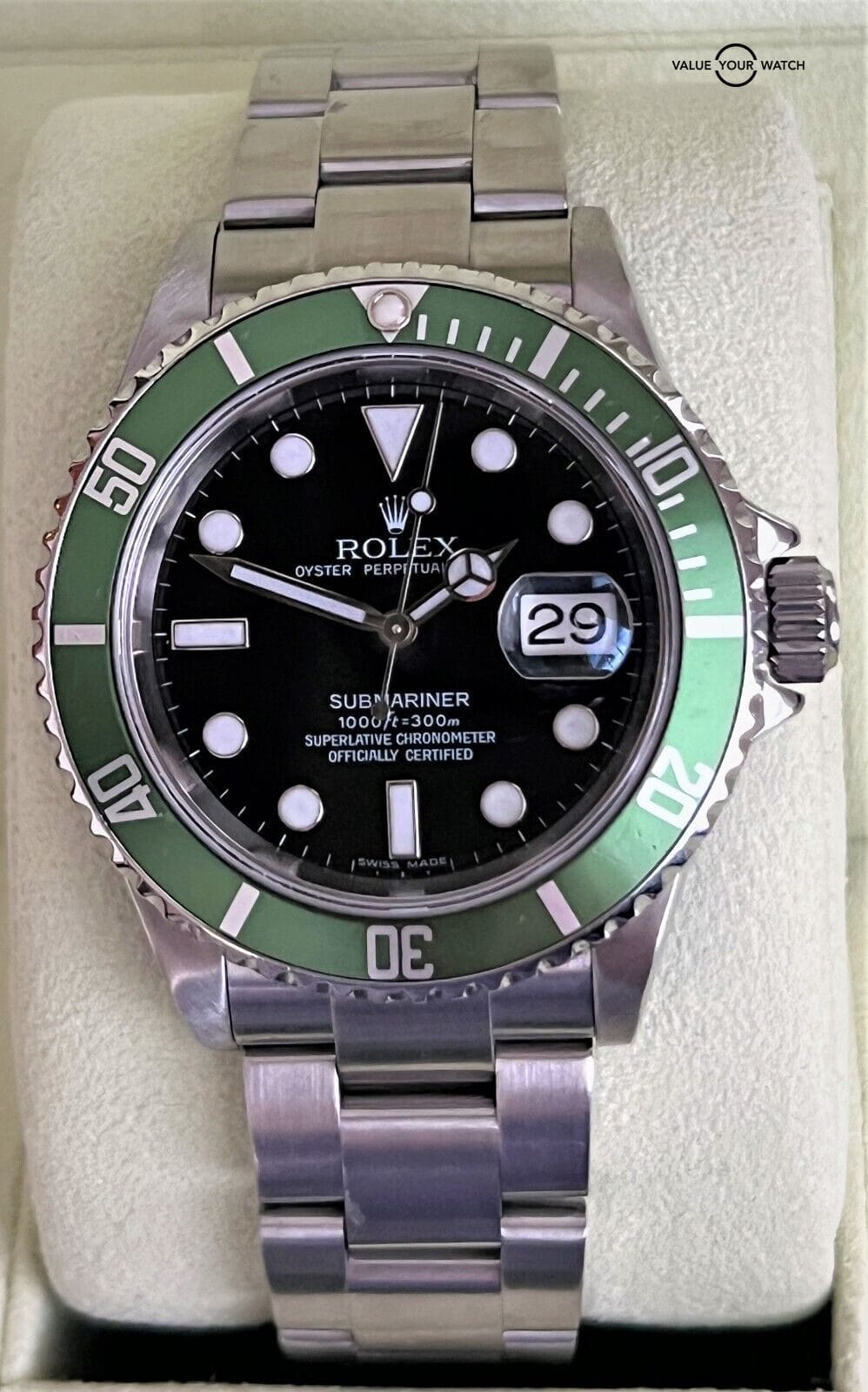 Rolex Submariner Kermit 16610LV Stainless Steel Green Bezel/Black