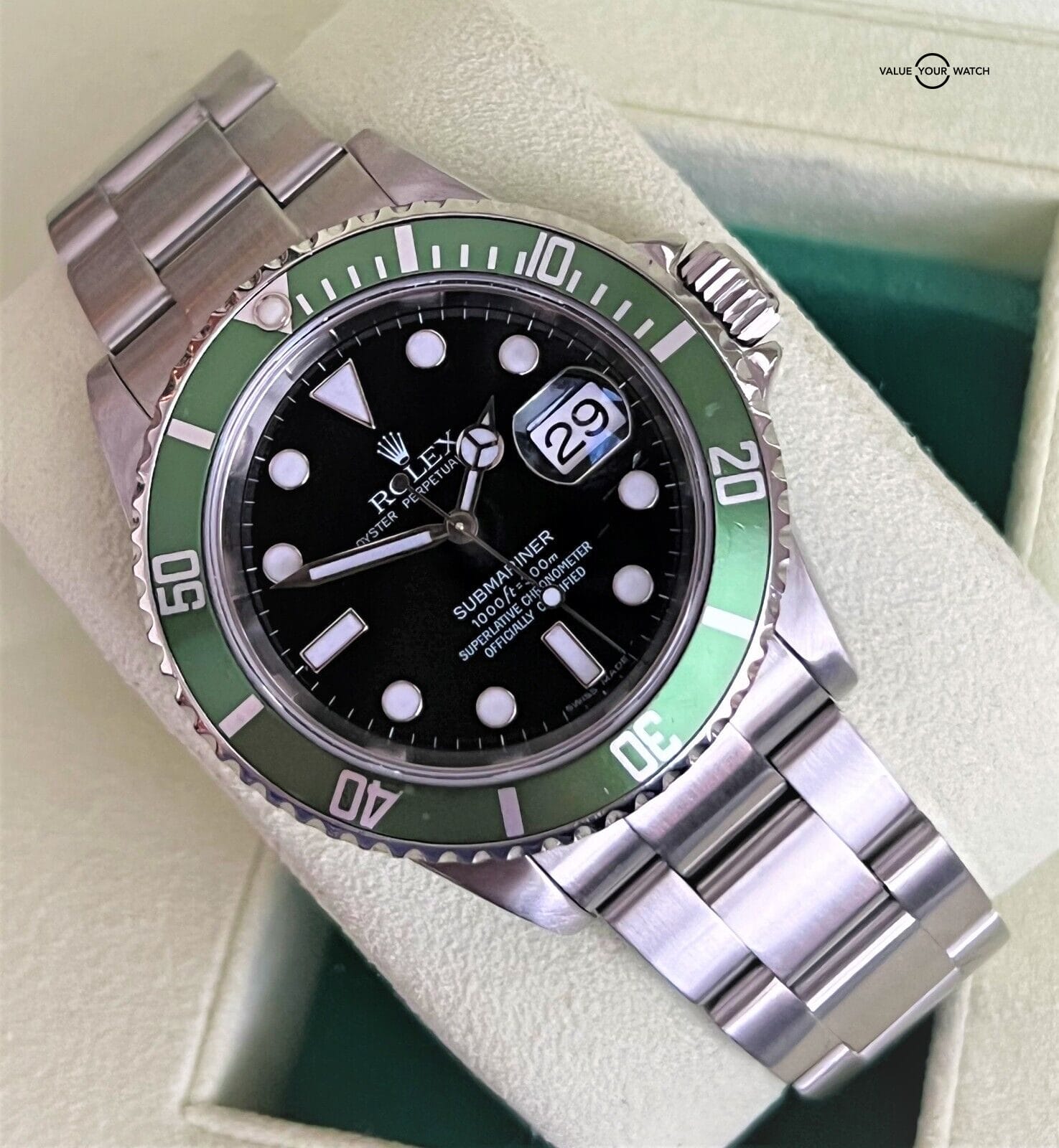 Rolex Submariner Kermit 16610LV Stainless Steel Green Bezel/Black Dial/Serviced! - Image 3