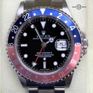 Rolex GMT Master II Pepsi 16710 No Holes Blue Red Stainless Steel 40mm!