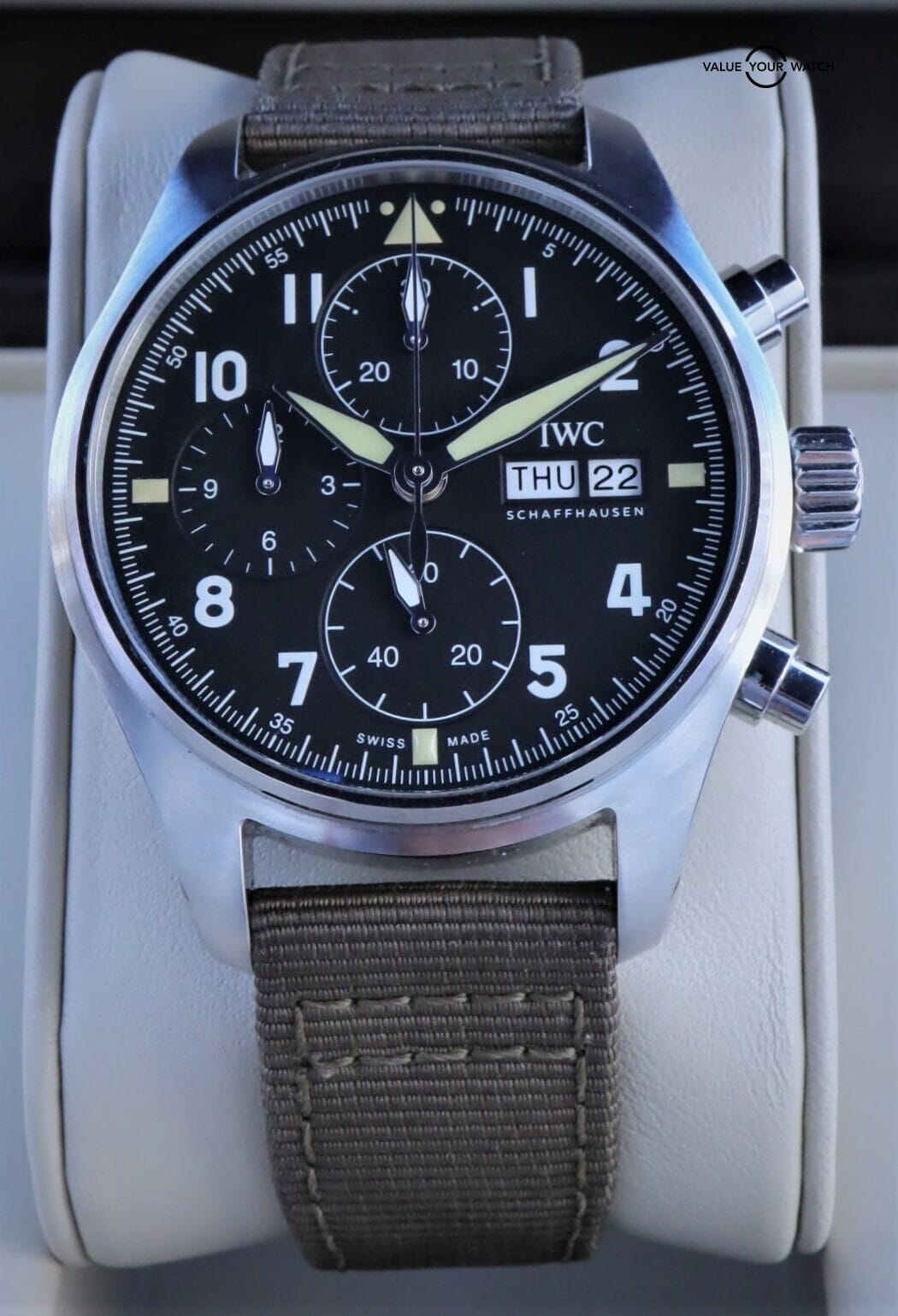 IWC Pilot Spitfire Chronograph IW387901 41mm Complete Set!