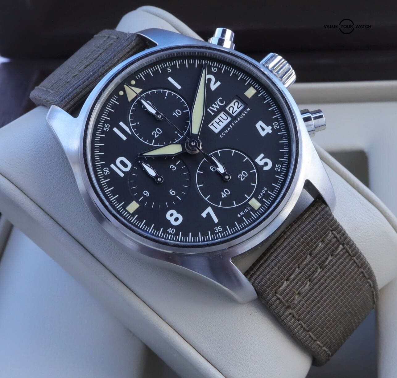 IWC Pilot Spitfire Chronograph IW387901 41mm Complete Set! - Image 3