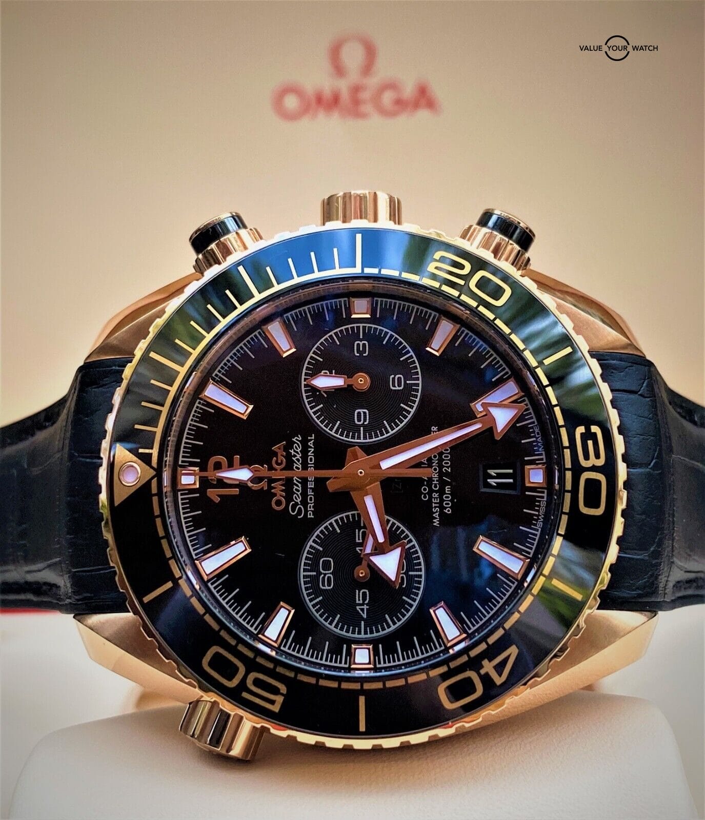 Omega Seamaster Rose Gold Planet Ocean 45.5mm Black Dial 600m 2021 BOXES/PAPERS