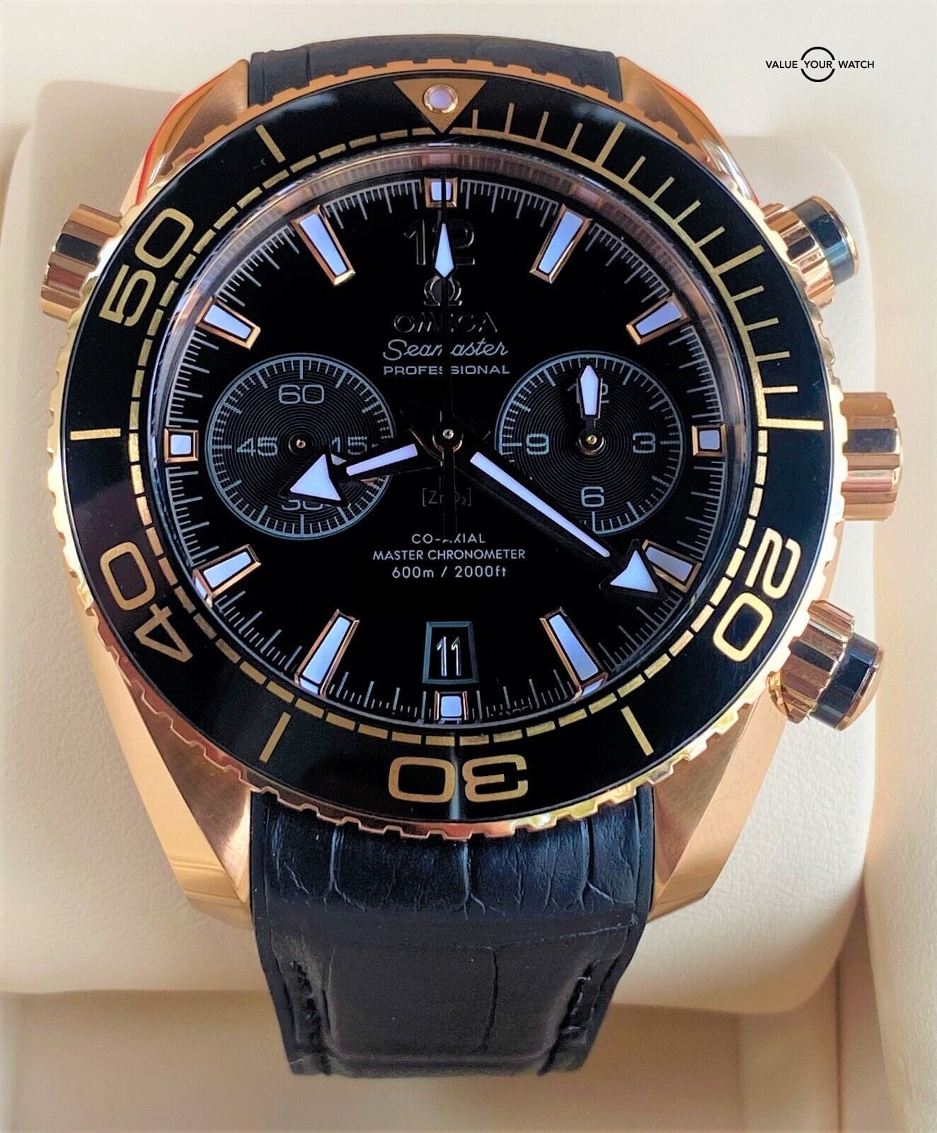 Omega Seamaster Rose Gold Planet Ocean 45.5mm Black Dial 600m 2021 BOXES/PAPERS - Image 3