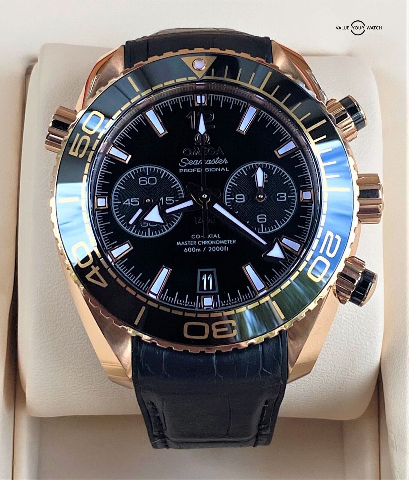 Omega Seamaster Rose Gold Planet Ocean 45.5mm Black Dial 600m 2021 BOXES/PAPERS - Image 4
