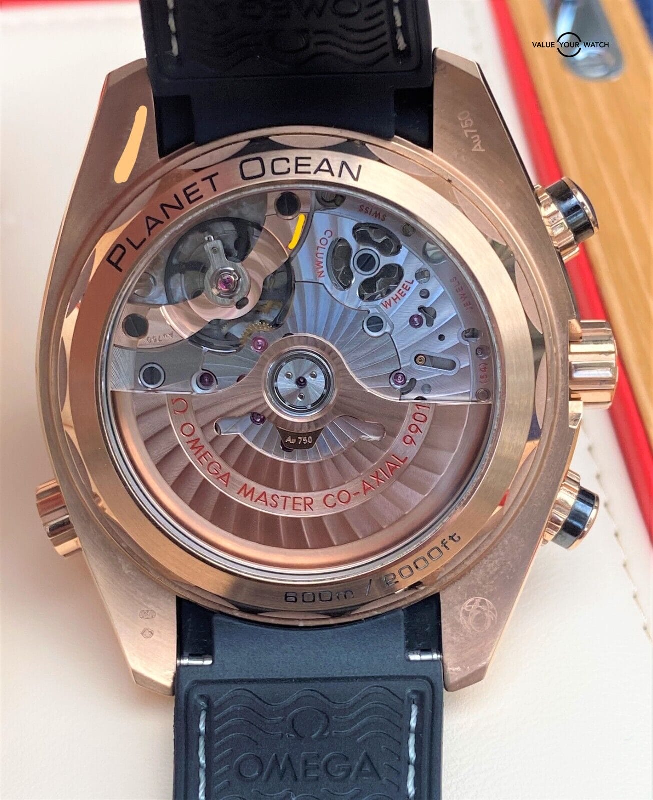 Omega Seamaster Rose Gold Planet Ocean 45.5mm Black Dial 600m 2021 BOXES/PAPERS - Image 7