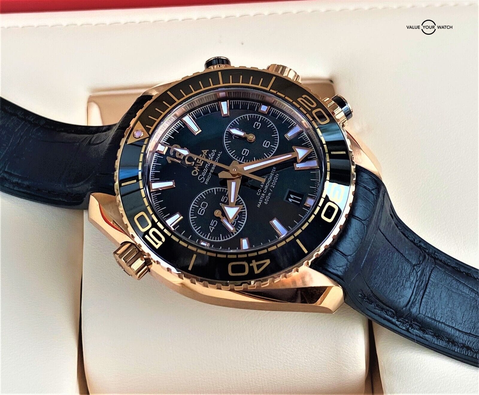 Omega Seamaster Rose Gold Planet Ocean 45.5mm Black Dial 600m 2021 BOXES/PAPERS - Image 12