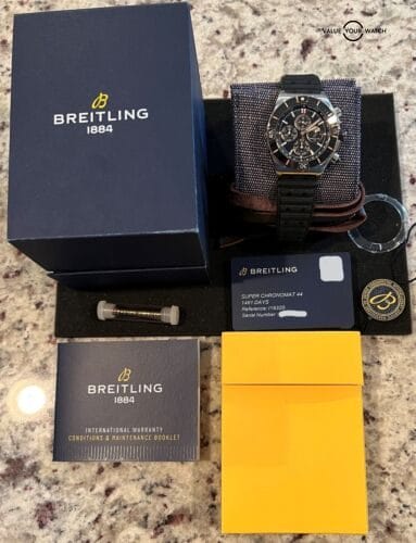 BREITLING Super Chronomat 44mm SS & 18K Rose Gold Four Year Calendar I19320251B1 - Image 8