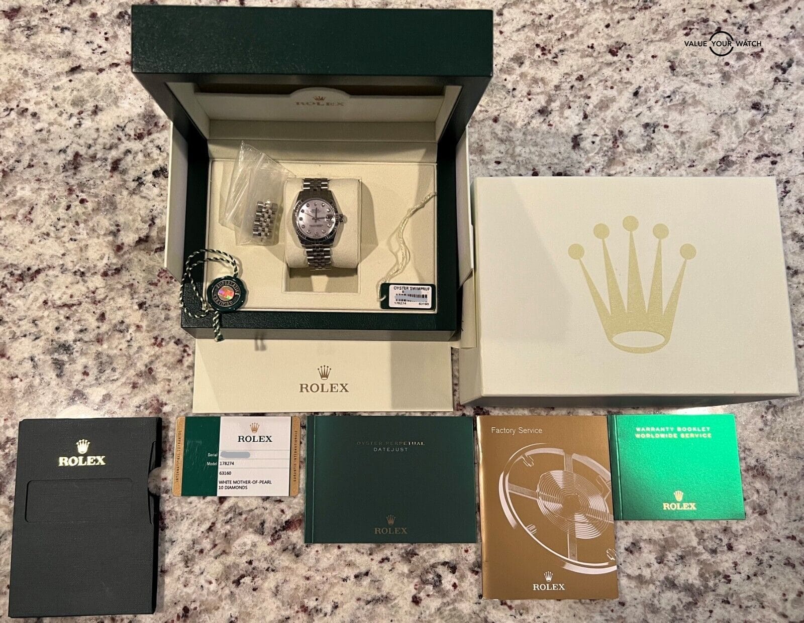 Rolex Datejust 31mm 178274 Mother Of Pearl Diamond Dial Box/Papers - Image 13