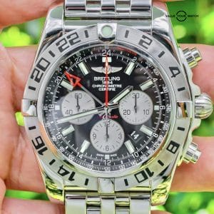 Breitling Chrono Cockpit 39 Black Roman Numeral Dial Box Papers Bracelet A13358