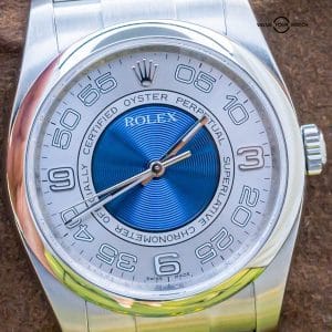 Rolex Oyster Perpetual 36 Blue Silver Concentric Dial Automatic Steel 116000