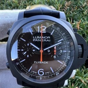 Panerai Luminor 1950 Flyback Ceramic Black Dial Alligator 44MM PAM01298 Full Set