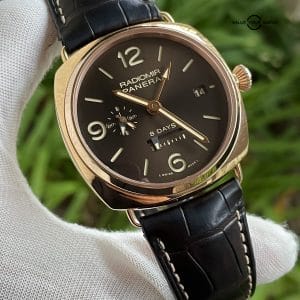 Panerai Radiomir Rose Gold 8 Day GMT Brown Dial Oro Rosso 45mm PAM00395 PAM395 Box Papers $34kMSRP